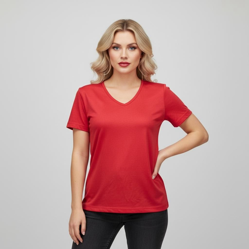 Cabin Creek Medium Red V-neck T-Shirt